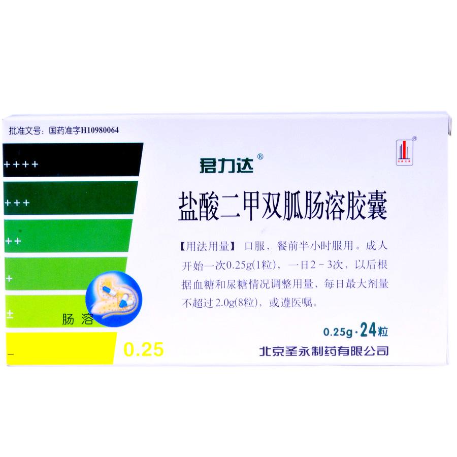 【君力达】盐酸二甲双胍肠溶胶囊-北京圣永制药有限公司